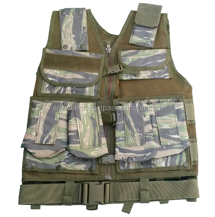 軍事マルチカム迷彩戦術的なベスト　ポーチ付問屋・仕入れ・卸・卸売り