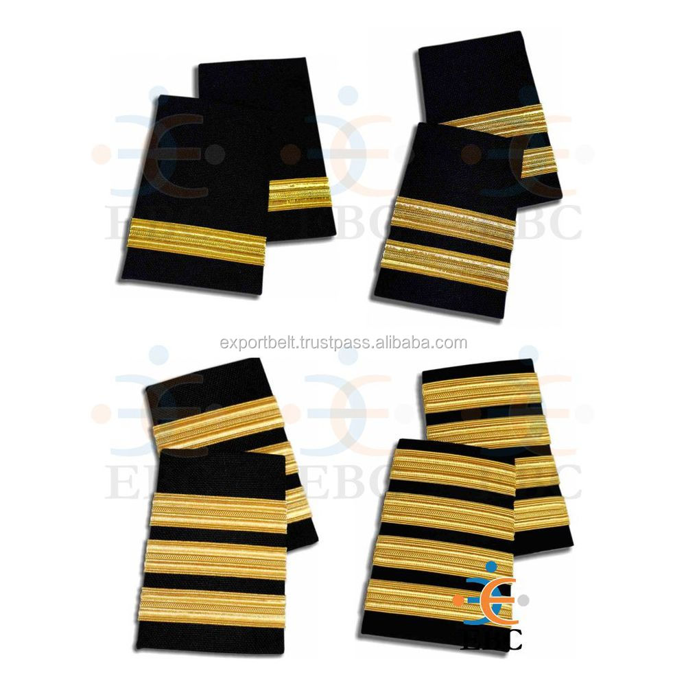 4 Bar Airline Captain Pilot//Merchant Marine Epaulette Silver Stripe Epaulettes