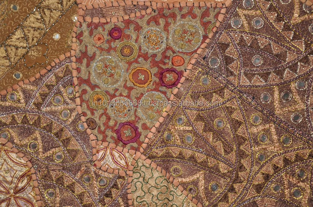 ヴィンテージインディアン芸術khambadianパッチワーク刺繍作業スパンコール作業綿壁のタペストリーを掛ける問屋・仕入れ・卸・卸売り