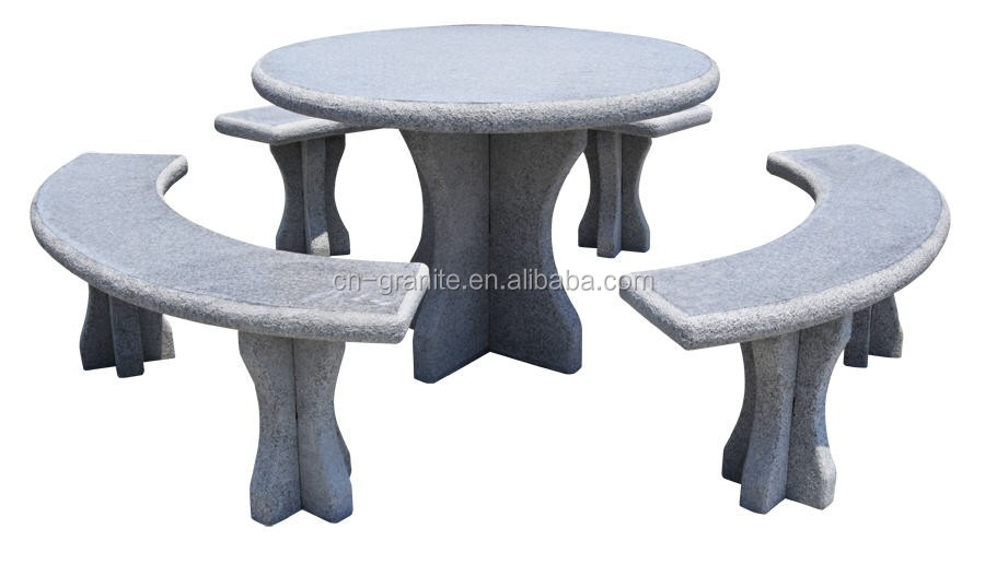 gray stone garden benches and tables for sale