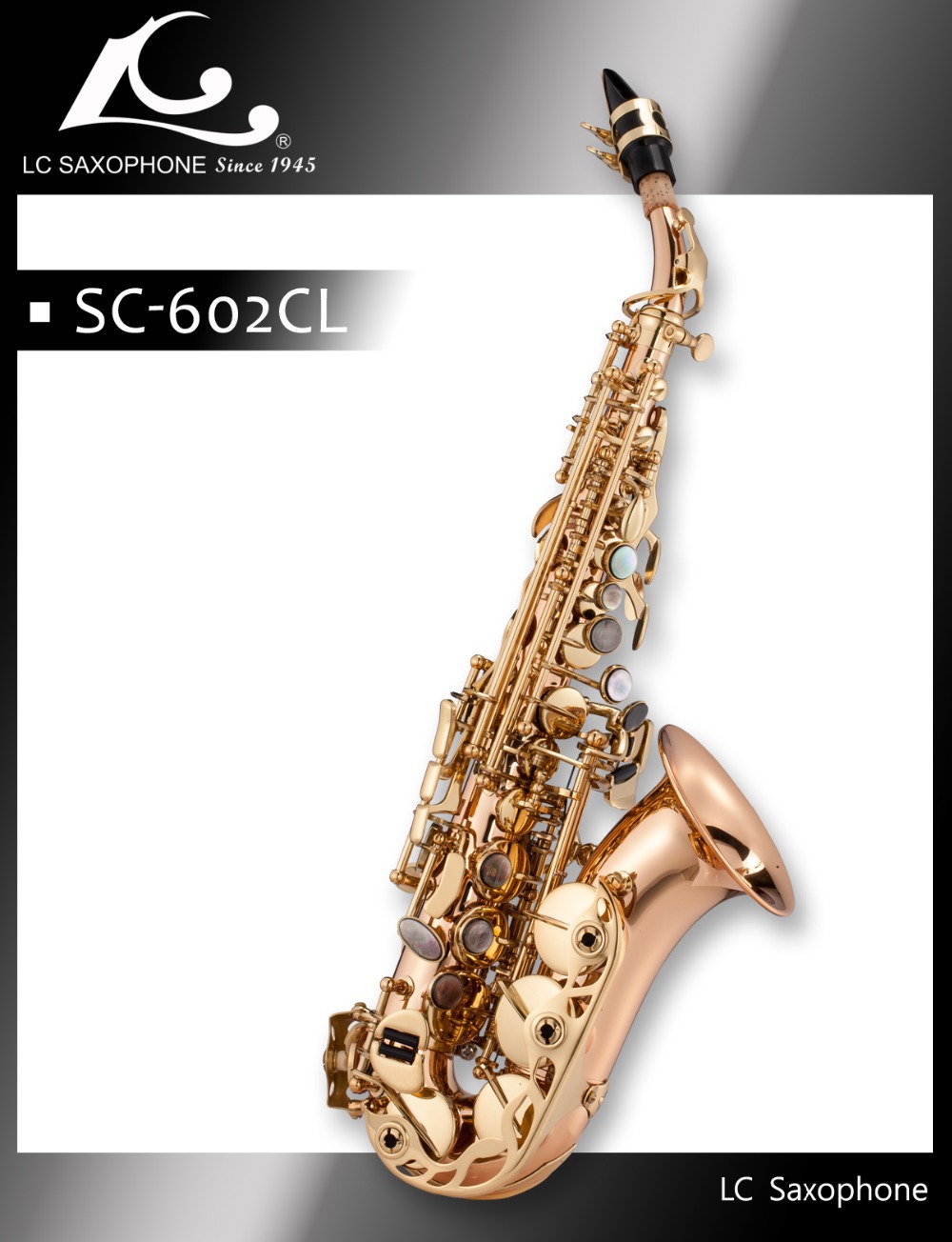 lc sax sc-602cl professional red copper soprano saxophone