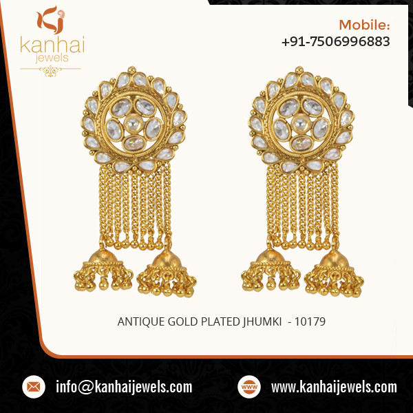 Antique Gold Plated Jhumki 3.jpg