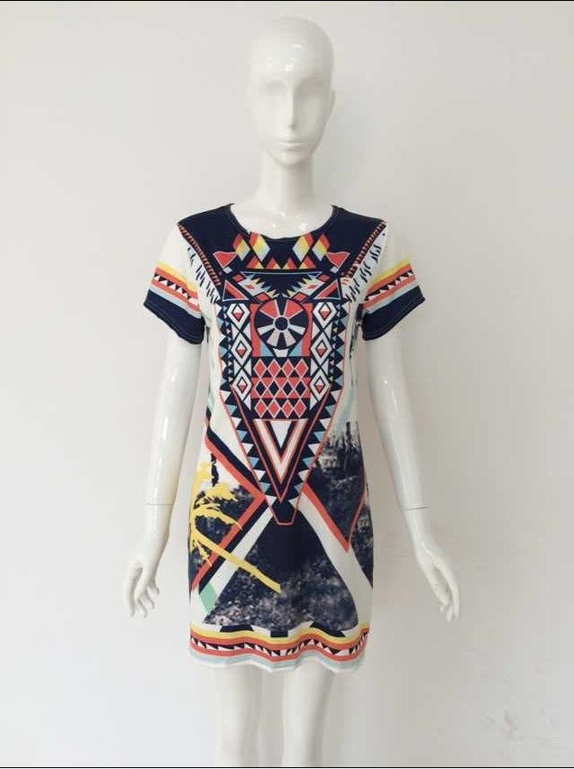 2016ヴィンテージdashikiドレス女性伝統プリントボディコンドレス夏セクシーなドレスレディースエスニックサンドレス仕入れ・メーカー・工場