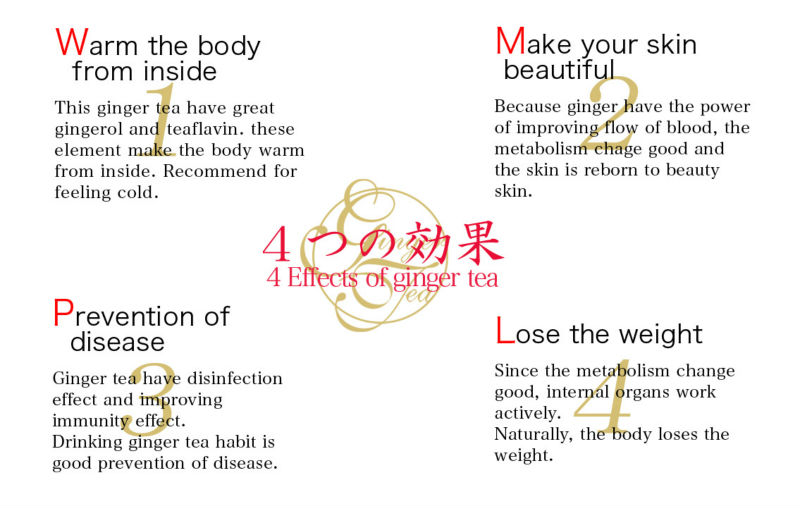 Ginger Extract, Japanese high quality ginger tea made by chemical free ginger