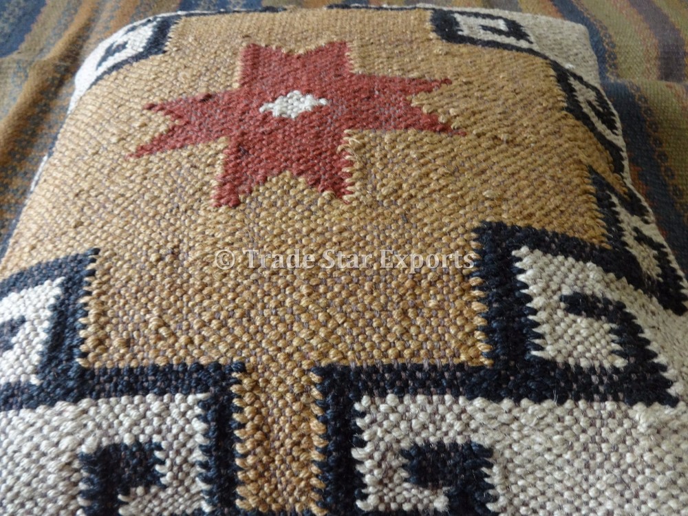 インドキリムクッションカバー手織りジュートシャムスエスニック枕ケース18 × 18クッションスロー装飾クッション仕入れ・メーカー・工場