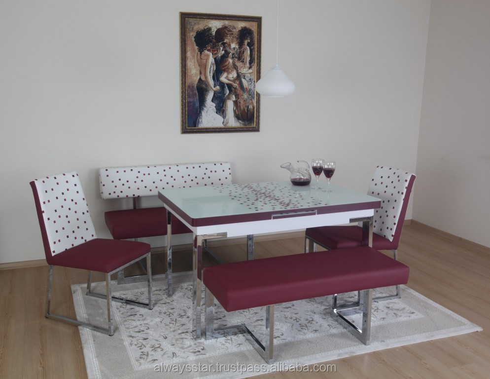 2015 Ãltimas elegantes resto blanco extensible moderna mesa de ... Juegos de comedores modernos 2015