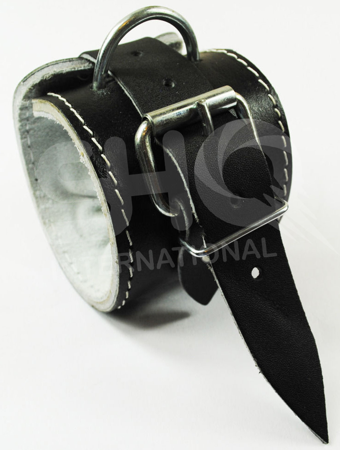 Weight Lifting Ankle Strap Black Leather Ankle Cable Attachment Single