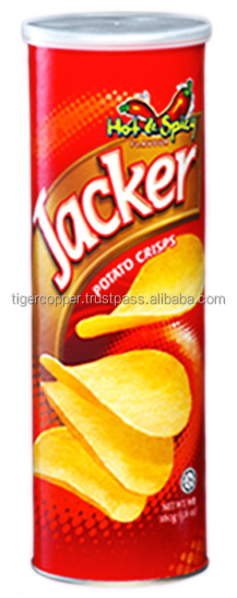 JACKER CRISPS VEGETABLE FLAVOR CANISTER 160G/JACKER POTATO CHIPS/JACKER POTATO SNACK