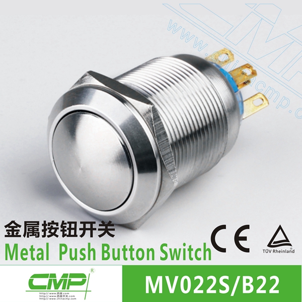 Cmp Ip67 Metal 22mm Double Pole Double Throw Illuminated Push Button