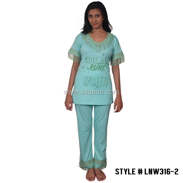 現代のブランド新しいpayjamaレディースナイトウエアパジャマパジャマのスーツセット仕入れ・メーカー・工場