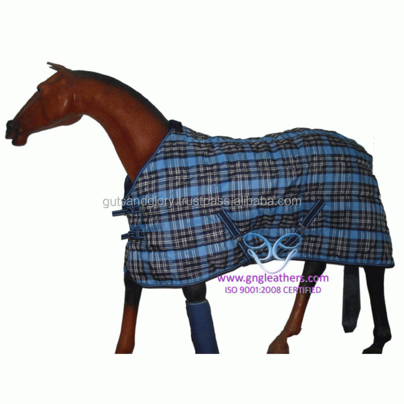 Stable Rug 1200D B.Blue/White/Black Check 200 GSM問屋・仕入れ・卸・卸売り