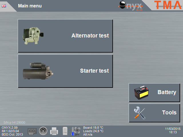 ONYX Tester – alternator starter test bench equipment