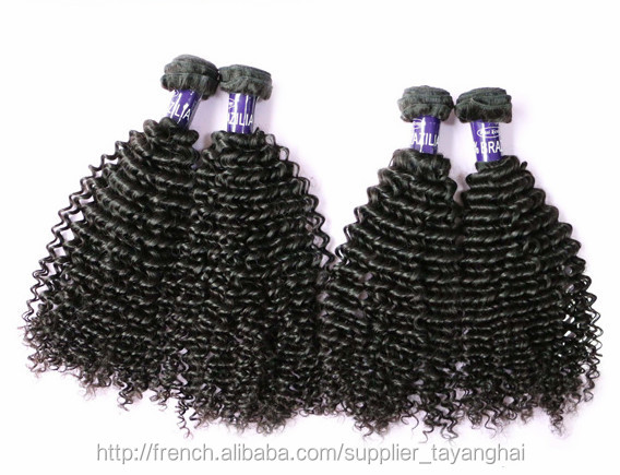 ブラジルの毛自然な色魅力的なデザインや品種曲げ縮毛エクステンション横糸の黒人女性のための 問屋・仕入れ・卸・卸売り