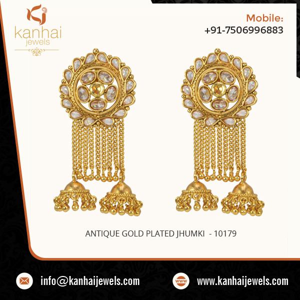 Antique Gold Plated Jhumki 2.jpg