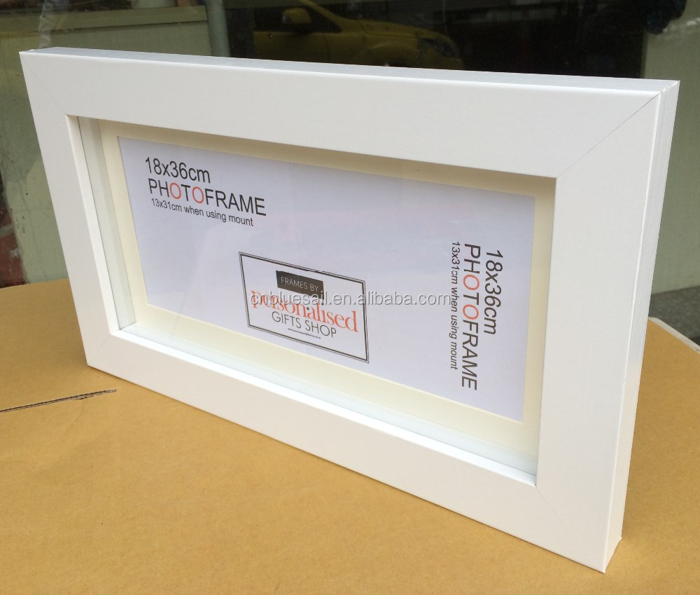 18x36 cm shadow box cornici, mdf picture cornice bianca, home ... Specchio con cornice bianca