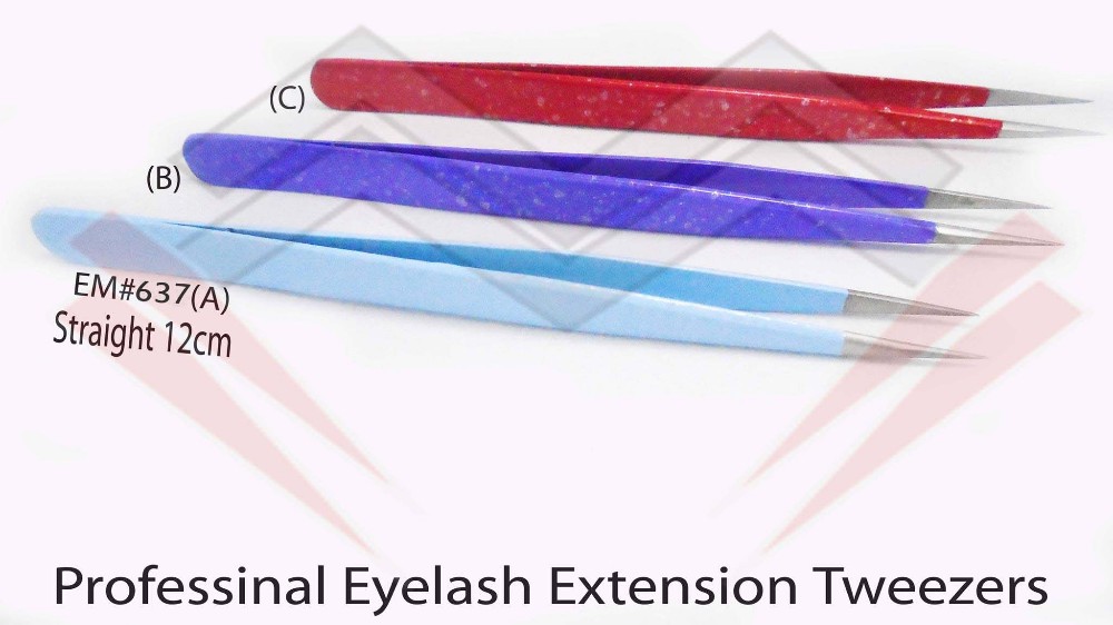 Straight_Different_Color_Eyelash_Extension_Tweezers_Three_Piece_Set 問屋・仕入れ・卸・卸売り
