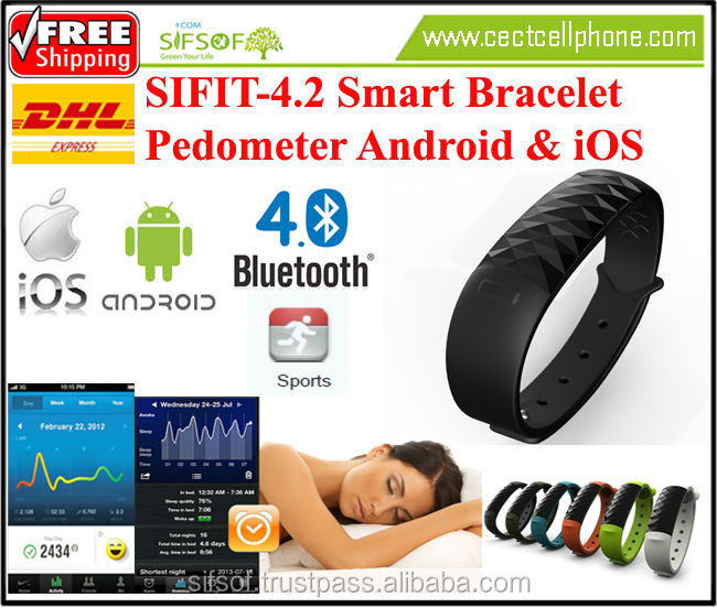 SIFIT-4.2歩数計のbluetooth 4.0、カロリー、距離、スリープトラッカー、bluetoothリストバンド歩数計仕入れ・メーカー・工場