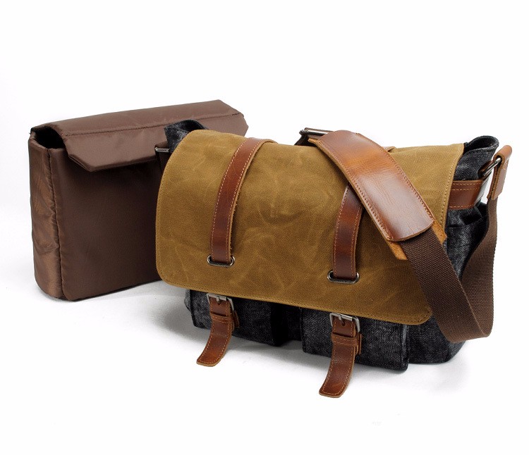 waxed canvas DSLR camera messenger bag (12).jpg
