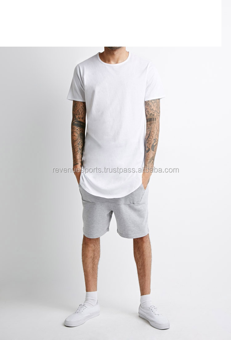 新しいデザイン細長い高品質サイドジップt- シャツ/design大きな空白背の高いtシャツ、 カスタムの男性ロングティー、 卸売バルクt- シャツ仕入れ・メーカー・工場
