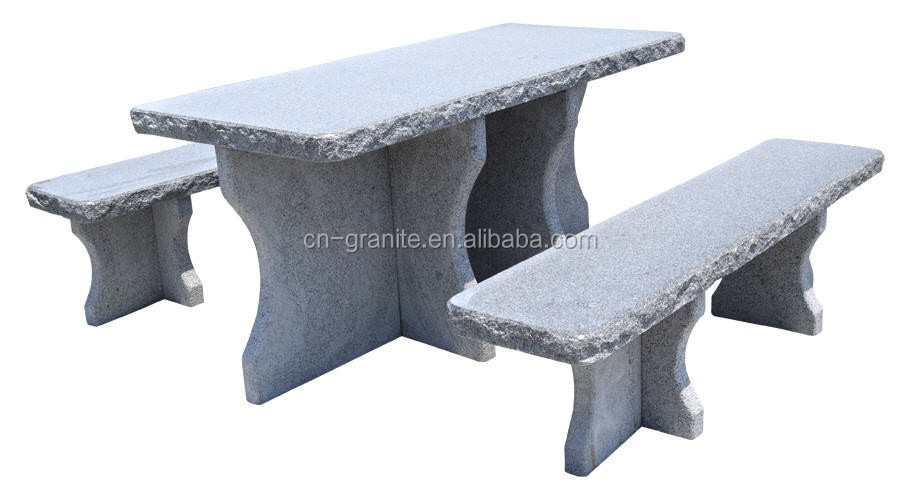 gray stone garden benches and tables for sale