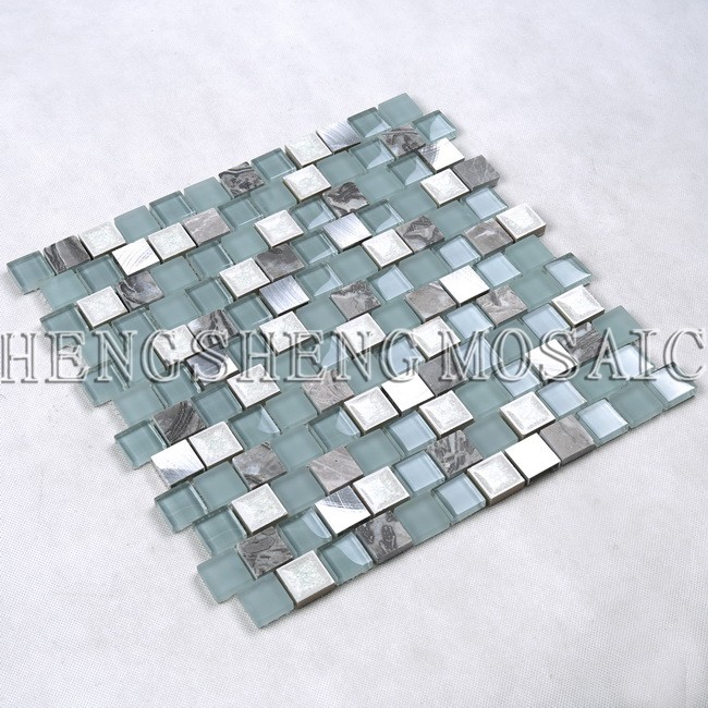 Hym16 aqua blauw glas mozaïek tegel, keuken mozaïek tegel voor ...
