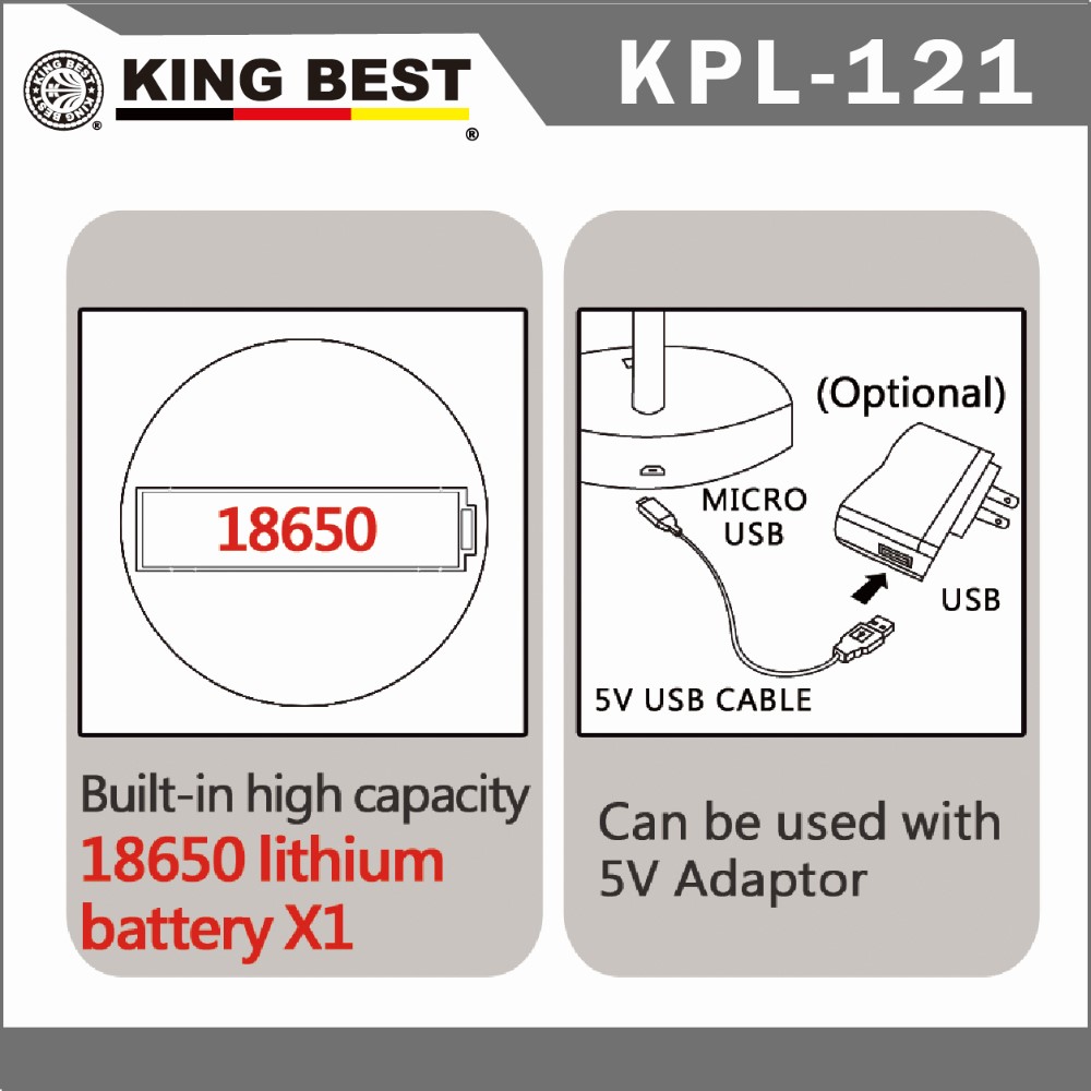 キングベストファッショナブルな充電式内蔵高容量リチウムバッテリー180度回転ledテーブルランプ仕入れ・メーカー・工場