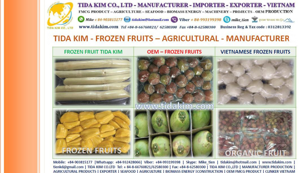 FRUIT FROZEN FRUITS TIDA KIM MANUFACTURER ORGANIC VIETNAM IQF MANGOES RAMBUTAN PASSION FRUIT LIME SUGAR CAN COCONUT AVOCADO JACKFRUIT PUREE AVOCADO NATURAL FRESH EXPORTER OEM 5 chunk sliced whole cut.jpg