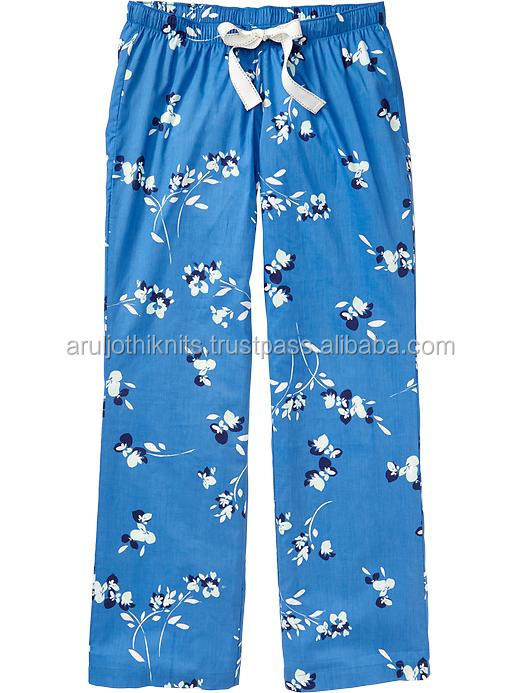 フローラルプリントのコットン織総模様のパジャマのズボン女性のための問屋・仕入れ・卸・卸売り