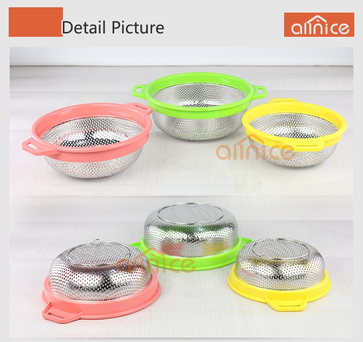 中国のサプライヤーを受け入れるallniceフルーツbusket/ステンレス加工パンチングステンレス鋼の米鋼ザル仕入れ・メーカー・工場
