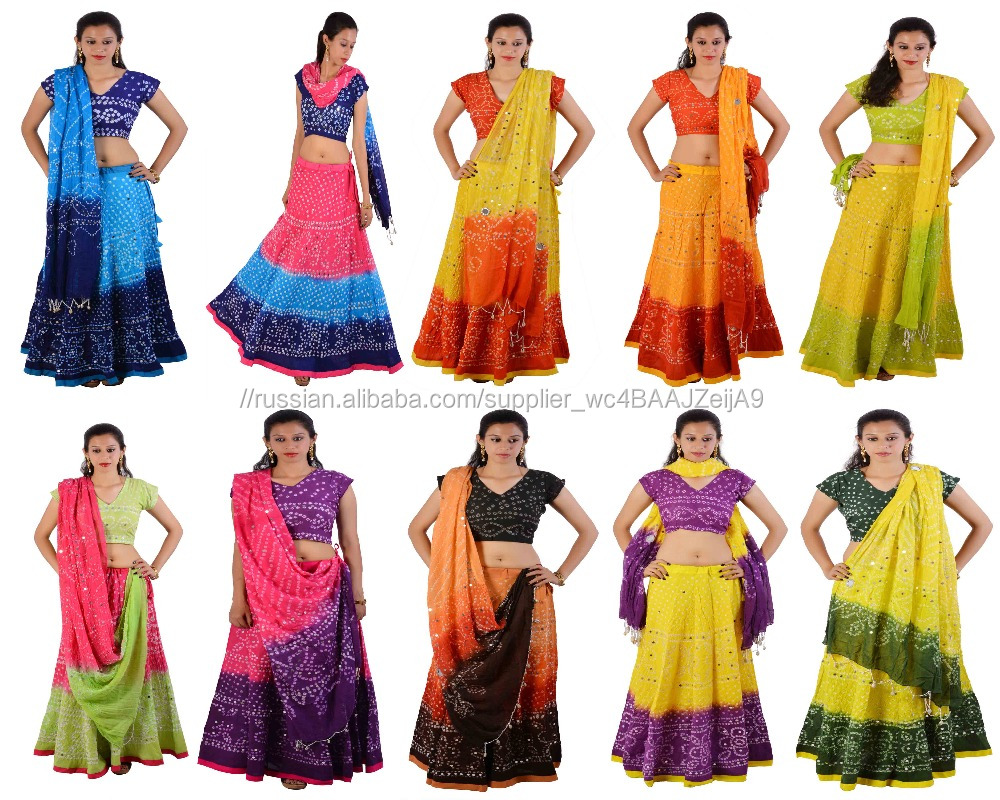 Rajasthai Производитель Женщин Bandhej Lehenga Чоли