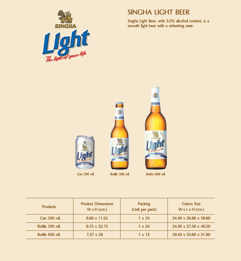 Singha Light Beer Glass Bottle 330ml Smooth Thailand Beer,Thailand Singha Beer price supplier