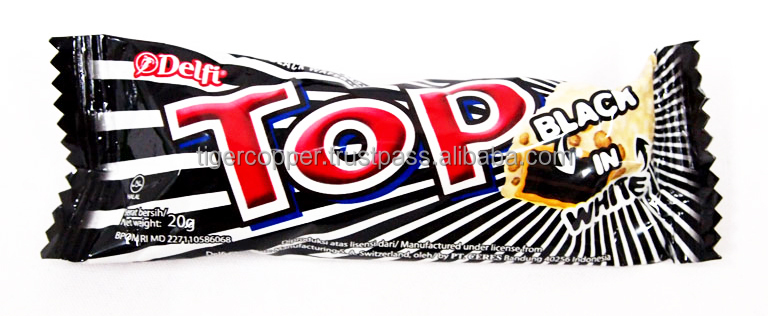 DELFI TOP BLACK IN WHITE CHOCOLATE BAR 20G/CHOCOLATE WAFER BAR