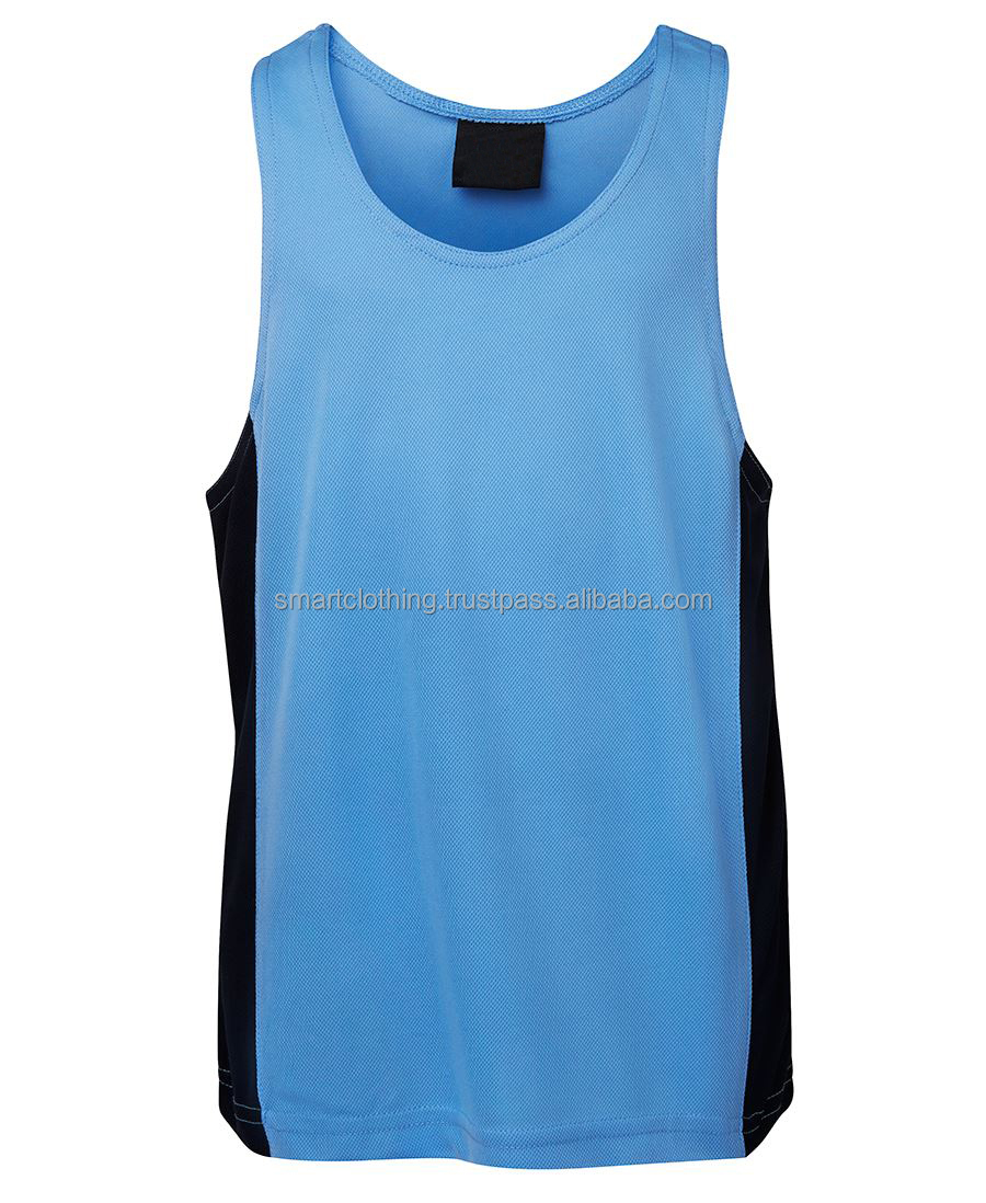 kids singlets in sky blue & black/blank singlet/cycling singlet