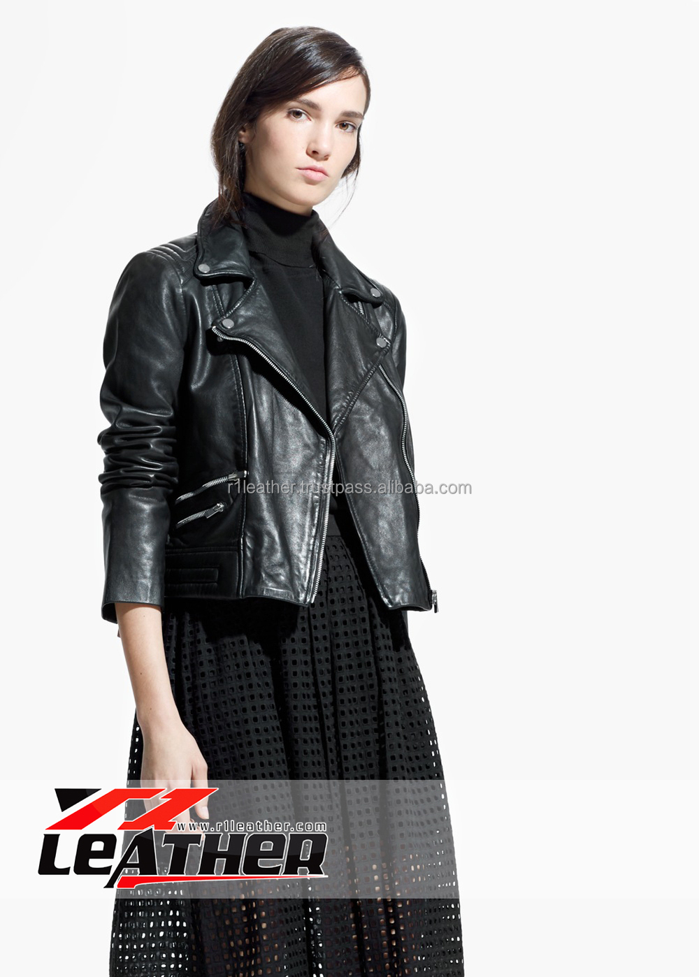 Pakistan Wholesale Fashion Pu Leather Jackets Ladies Leather Jacket