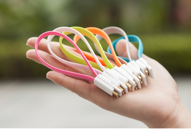High quality colorful Magnetic Flat Noodle USB Data Charger Cable For Cell Phone