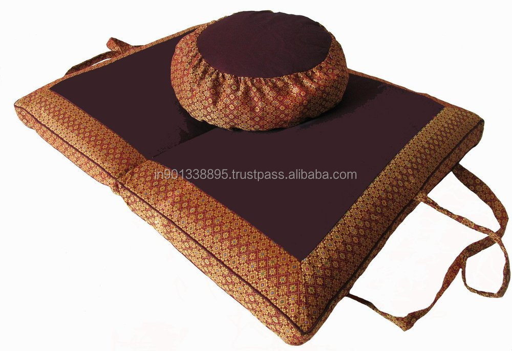 カポックまたはソバ殻充填錦織zafu &コットン座布団瞑想クッションヨガ枕セット仕入れ・メーカー・工場