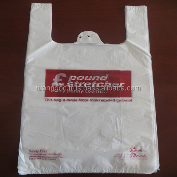 高品質のt- シャツバッグ女性のためのベトナム/プラスチック製の買い物袋仕入れ・メーカー・工場