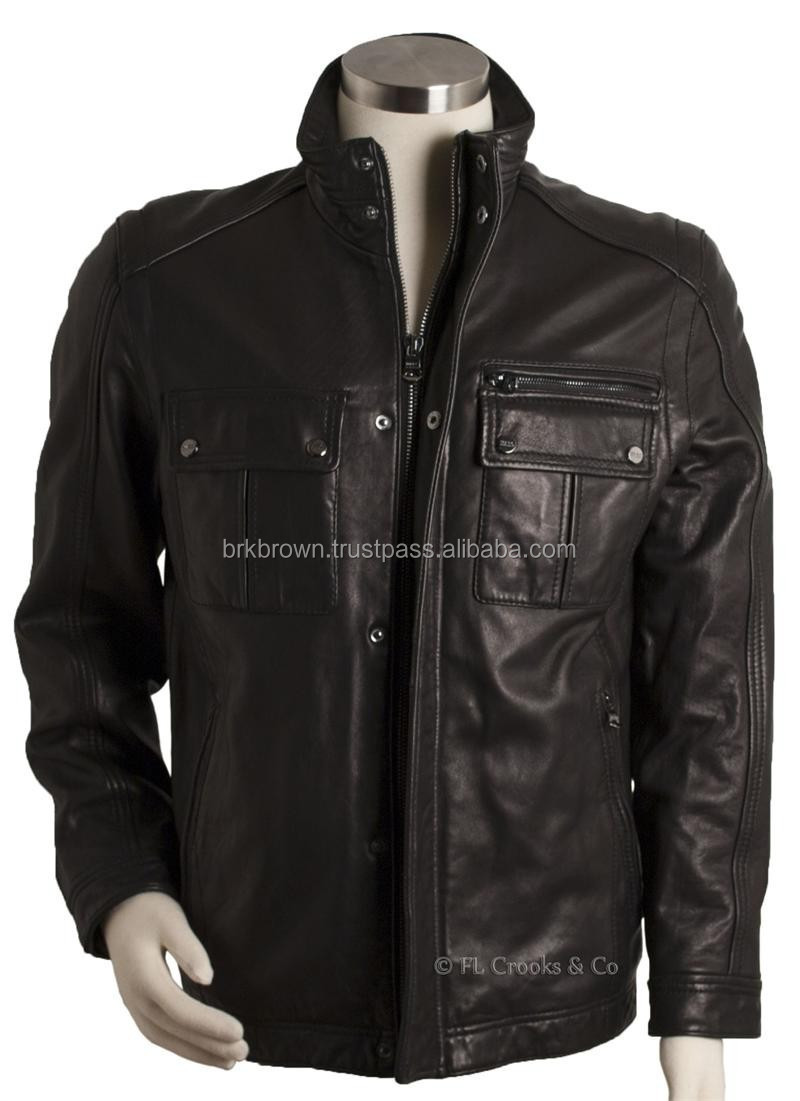 新しいデザイン黒い革のジャケットの男性問屋・仕入れ・卸・卸売り