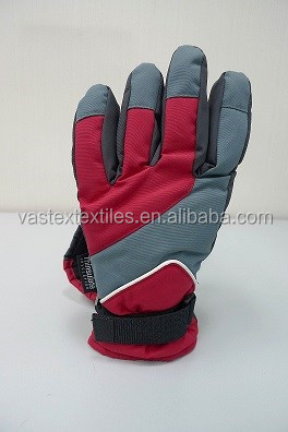 高品質の冬赤灰色ナイロン不織布の在庫目録ティーンエイジャーのスキー手袋仕入れ・メーカー・工場