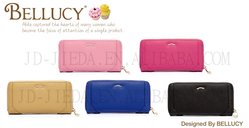 革のファッションbellucyコインカード財布女性革仕入れ・メーカー・工場