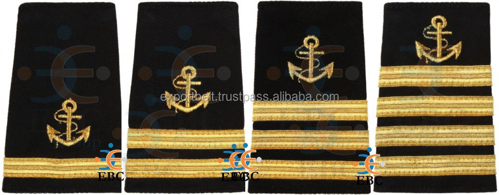 4 Bar Airline Captain Pilot//Merchant Marine Epaulette Silver Stripe Epaulettes