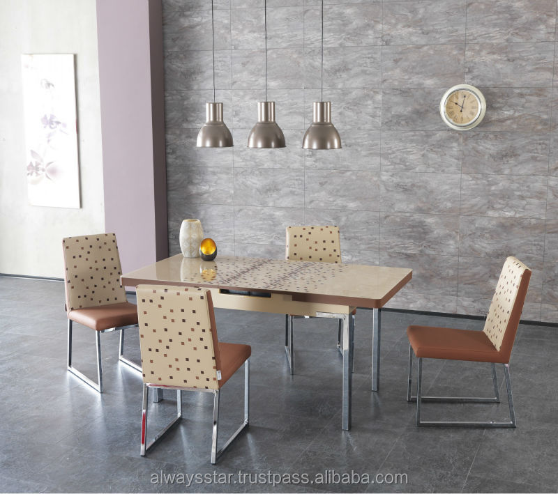 Muebles de comedor de vidrio de madera extensible, ajustable ...