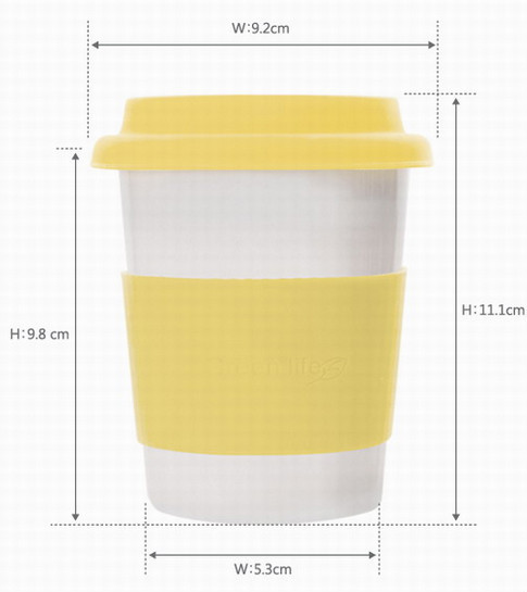 新しいデザイン東華白黄色パステル280ミリリットルエコカップサイズs仕入れ・メーカー・工場