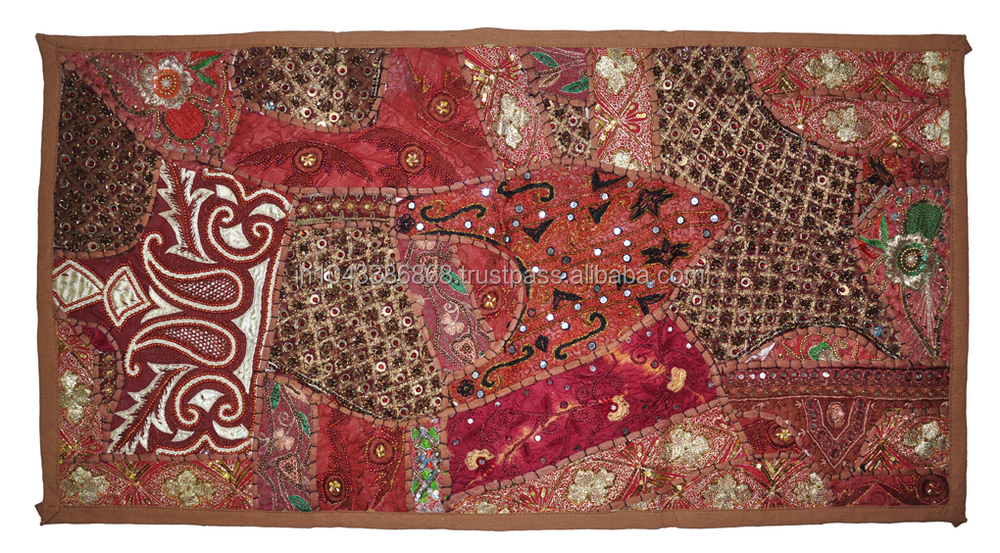 インドの伝統的な美しい刺繍作品のパッチワークのコットンkhambadia壁のタペストリーを掛ける問屋・仕入れ・卸・卸売り