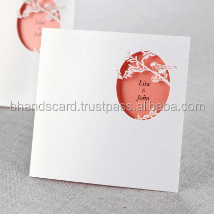 オリジナルカードbhands白レーザーカットpk850_wh結婚式の招待状のカード仕入れ・メーカー・工場