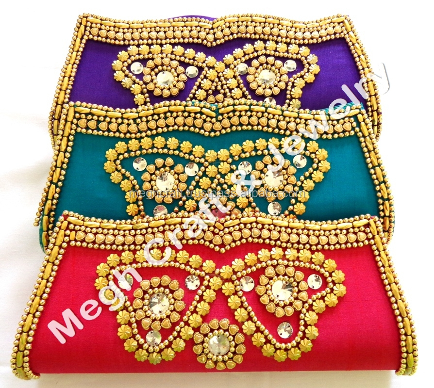 Wholesale Indian Ethnic Beaded Clutch Purse-bridal Hand Purse-heavy Stone Work Hand Clutch Bags ...
