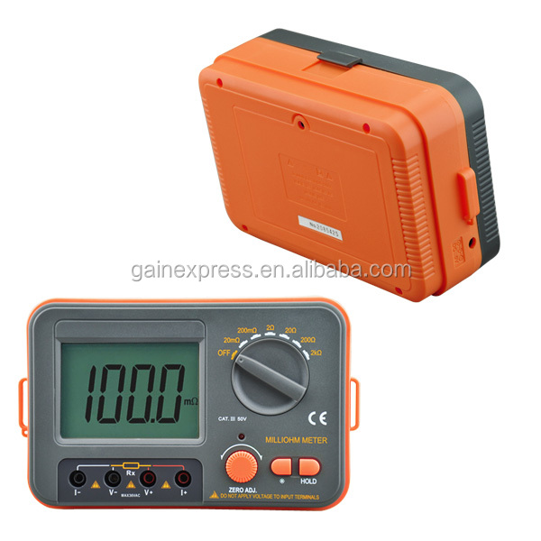 Handheld Digital Milliohm Meter Manual Range Microohm Tester With 4