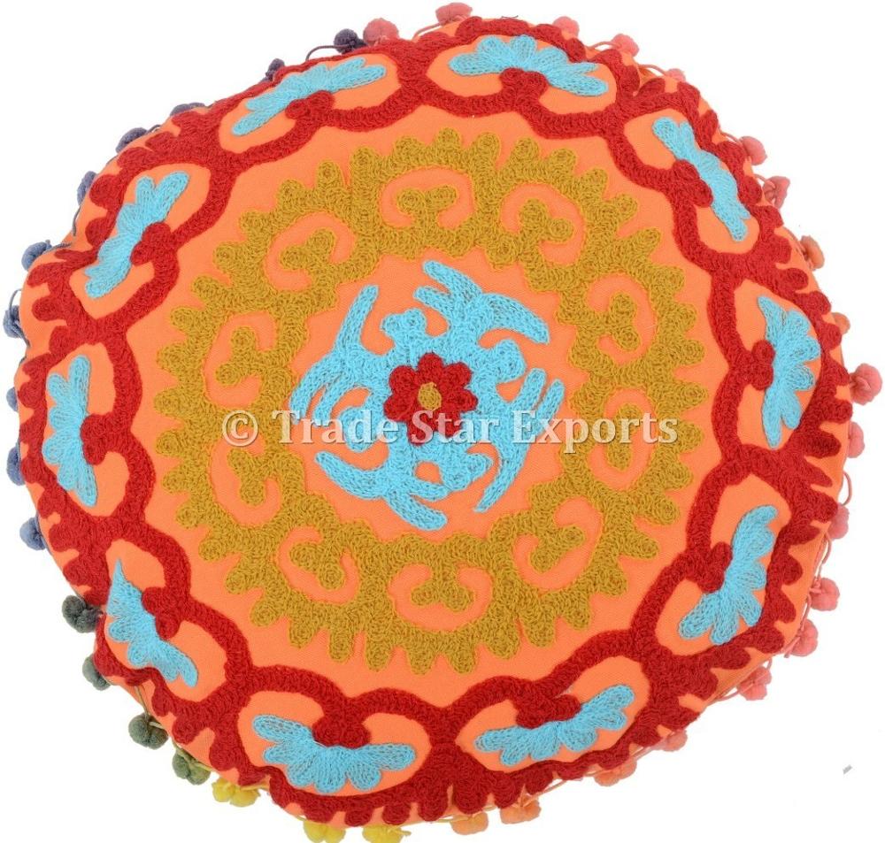Uzbekistan Suzani Embroidered Cushion Cover Decorative Throw