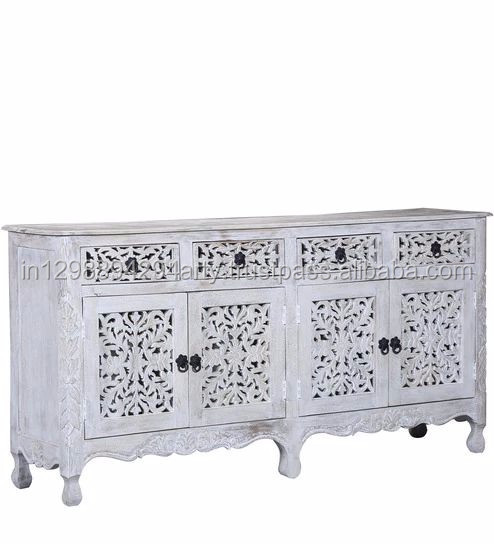 Wholesale Mango Wooden Storage Cabinet Rustic Solid Wood Four Doors Four Drawers Carved White Wash Buffet Sideboard Buy Painted Sideboards And Buffets Teak Buffet Sideboards White Wash Sideboard Product On Alibaba Com