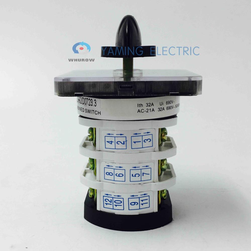 Cam Switch 3 Phase 32a 3 Poles 3 Position Manual Transfer Selector On Off On Rotary Changeover Switches Ymz12 32d0723 3 Products From Zhejiang Yaming Electric Co Ltd